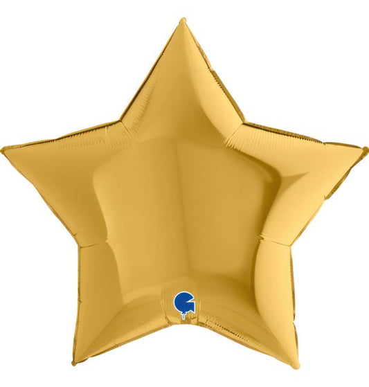 Star 36"Gold 5 Foil Balloon Packaged Star Shape