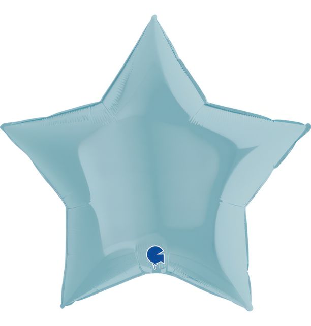 Star 36"Pastel Blue Foil Balloon Packaged Star Shape