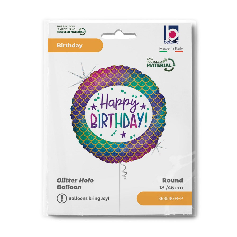 Grabo 18" Glitter Mermaid Birthday packaging