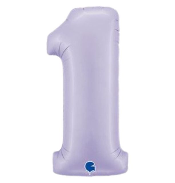 Number 1 Satin Lilac 40" Foil Balloon Packaged