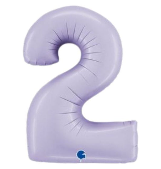 Number 2 Satin Lilac 40" Foil Balloon Packaged