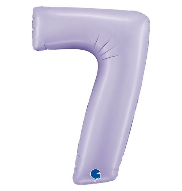 Number 7 Satin Lilac 40" Foil Balloon Packaged