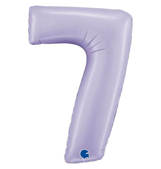 Number 7 Satin Lilac 40" Foil Balloon Packaged