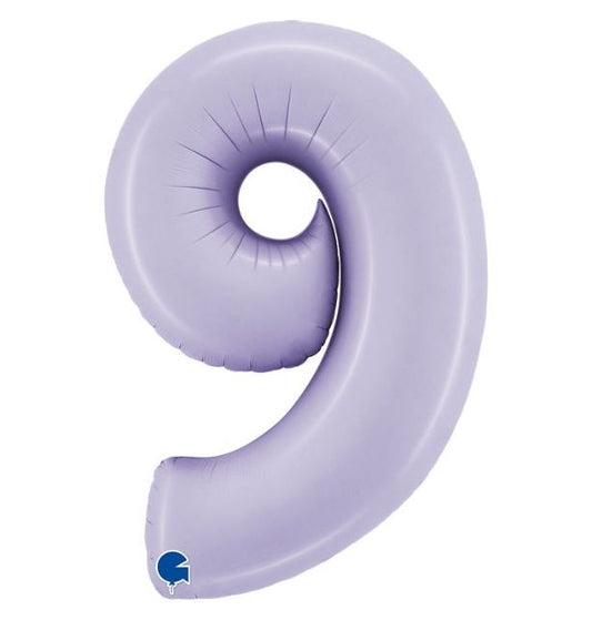 Number 9 Satin Lilac 40" Foil Balloon Packaged