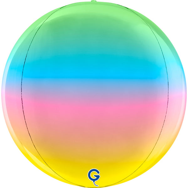 Grabo 15 Inch Rainbow Globe Balloon Packaged product