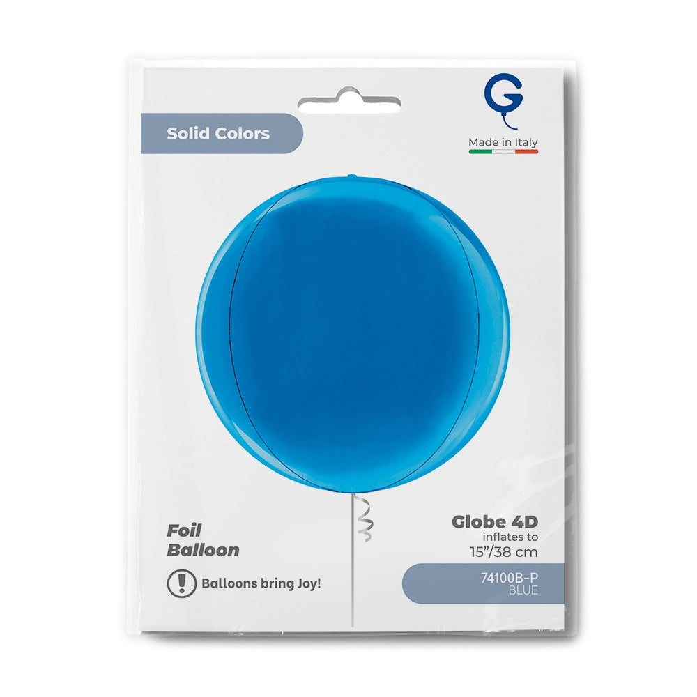 Grabo 15 inch Blue Globe Balloon Packaged packaging