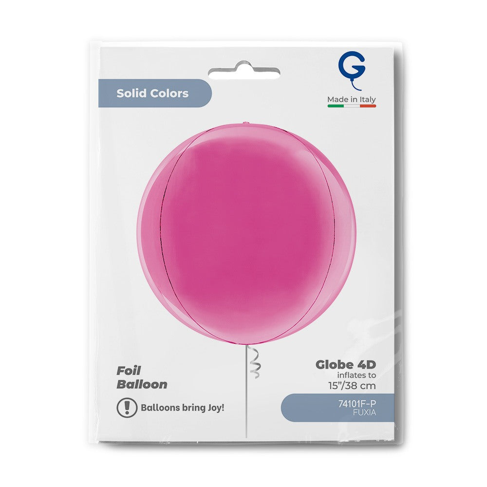 Grabo 15 Inch Fuchsia Globe Balloon Packaged packaging