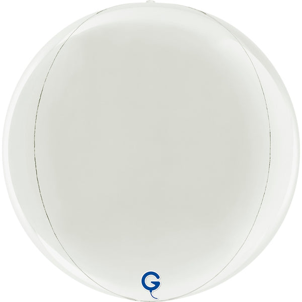 Grabo 15 Inch White Globe Balloon Packaged product