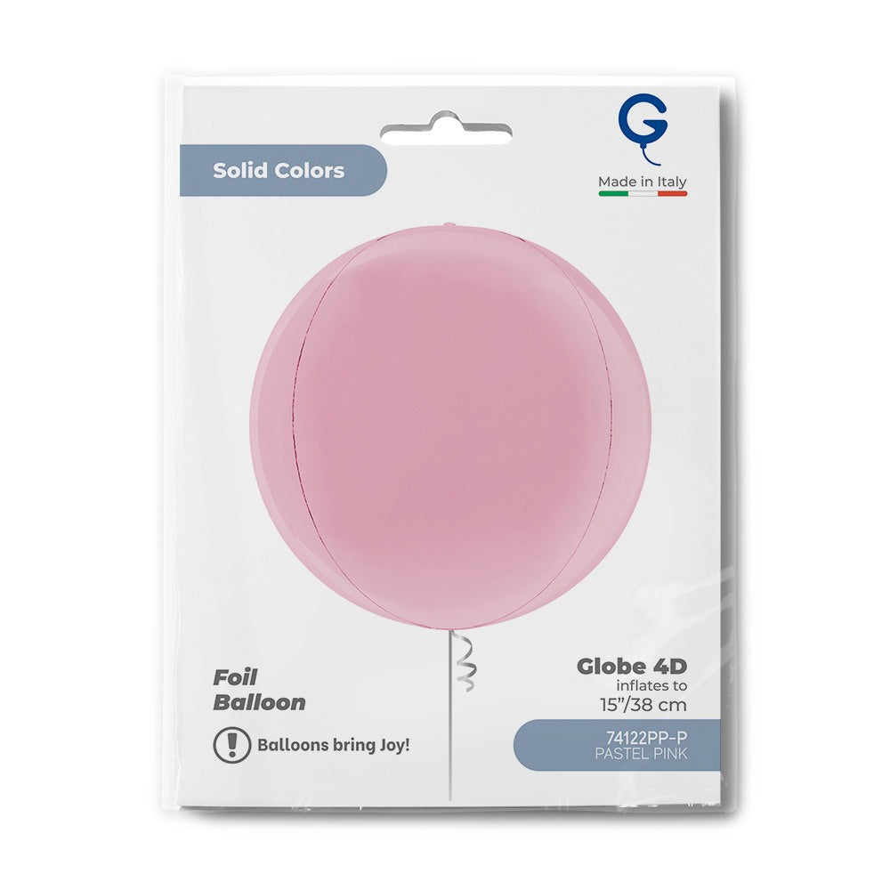 Grabo 15 inch Pastel Pink Globe Balloon Packaged packaging