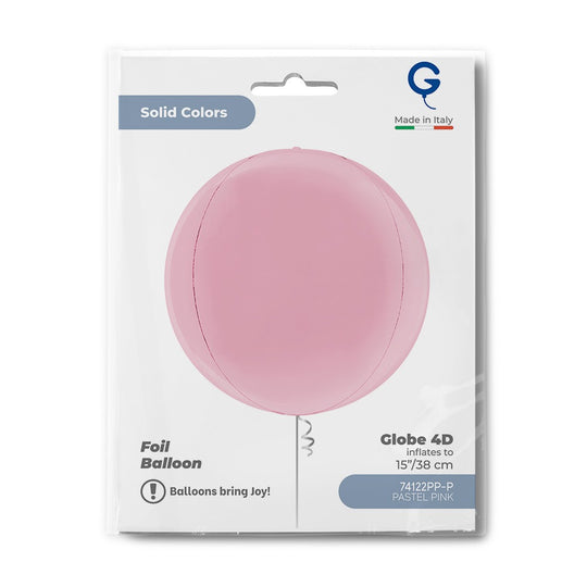 Grabo 15 inch Pastel Pink Globe Balloon Packaged packaging