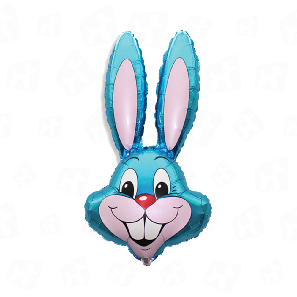 35 Inch Blue Rabbit Head Foil Packaged