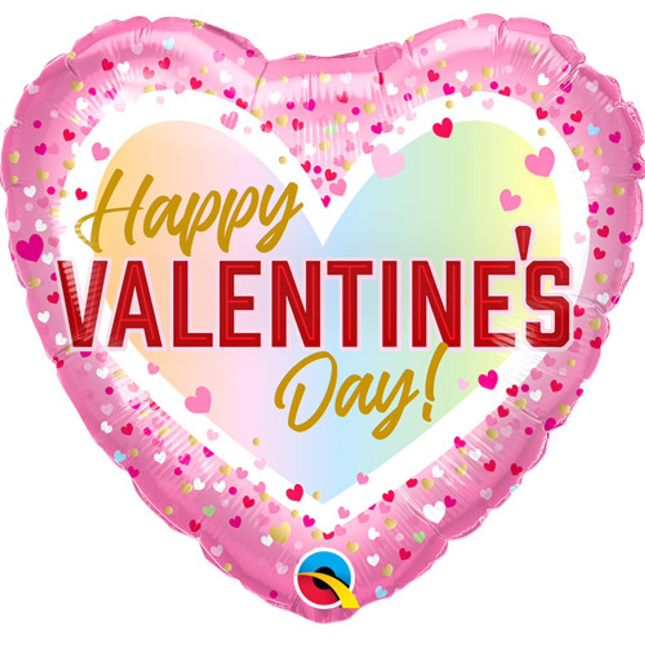 Heart Valentine's Confetti Ombre Foil Balloon - 18 inch
