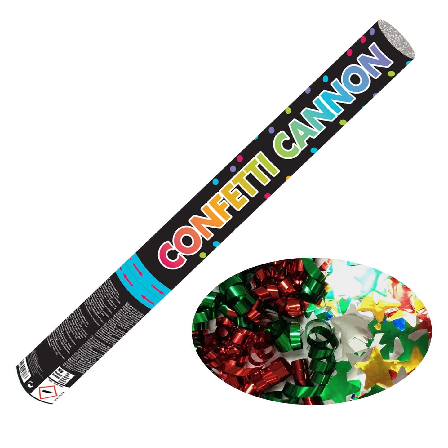 Multi Coloured Foil Confetti Cannons 58cm