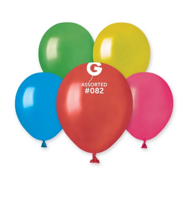 Gemar 5" Assorted #082 AM50 50pcs Round Balloon