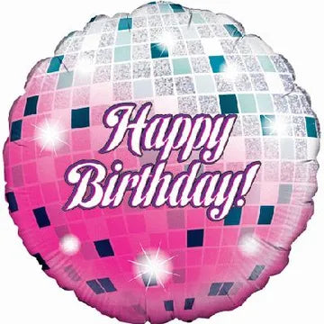 Oaktree 18inch Glitterball Birthday Holographic