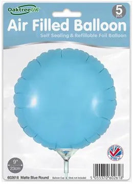 Oaktree 9inch Matte Blue Round Packaged x 5pcs