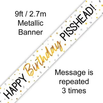 Oaktree 9ft Banner Happy Birthday Pisshead
