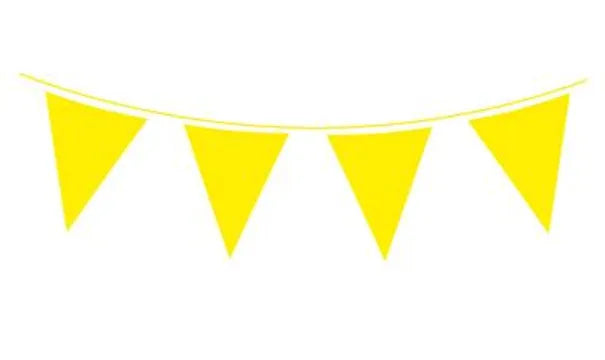 Oaktree Solid Colour Waterproof Bunting 20 flags 20cm x 30cm 10m Yellow