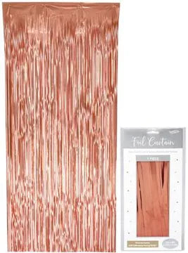 Oaktree Foil Door Curtain 0.90m x 2.40m Matte Metallic Rose Gold