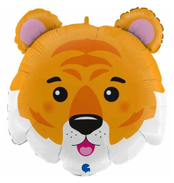 Tiger Head Foil Balloon Packaged