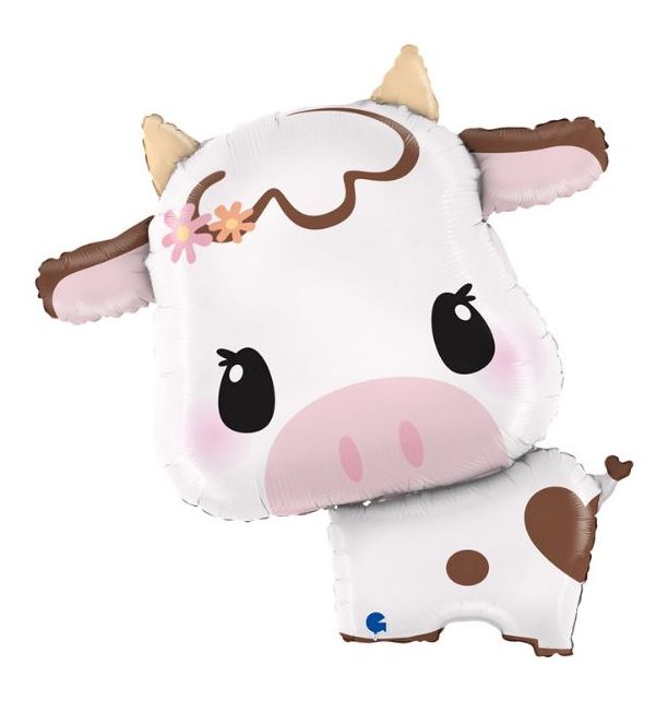 Cute Cow Foil Balloon Packaged