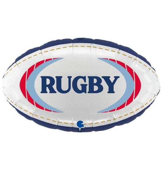 Rugby Ball Foil Balloon Packaged