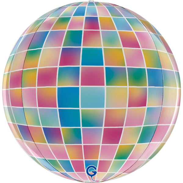 Grabo 15 Inch Strobe Disco Ball Globe Balloon Packaged product