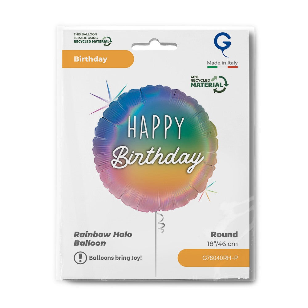 Grabo 18" Happy B-Day Colourful Rainbow packaging