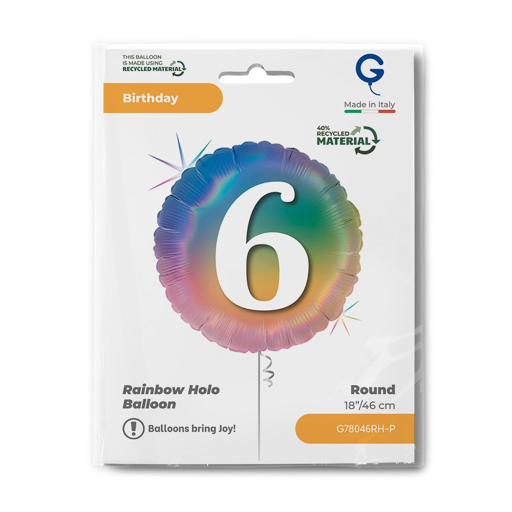 Grabo 18" Happy 6 Colourful Rainbow packaging