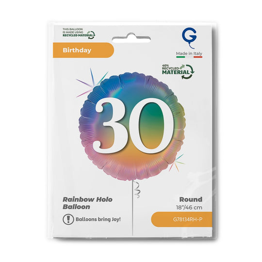 Grabo 18" Happy 30 Colourful Rainbow packaging