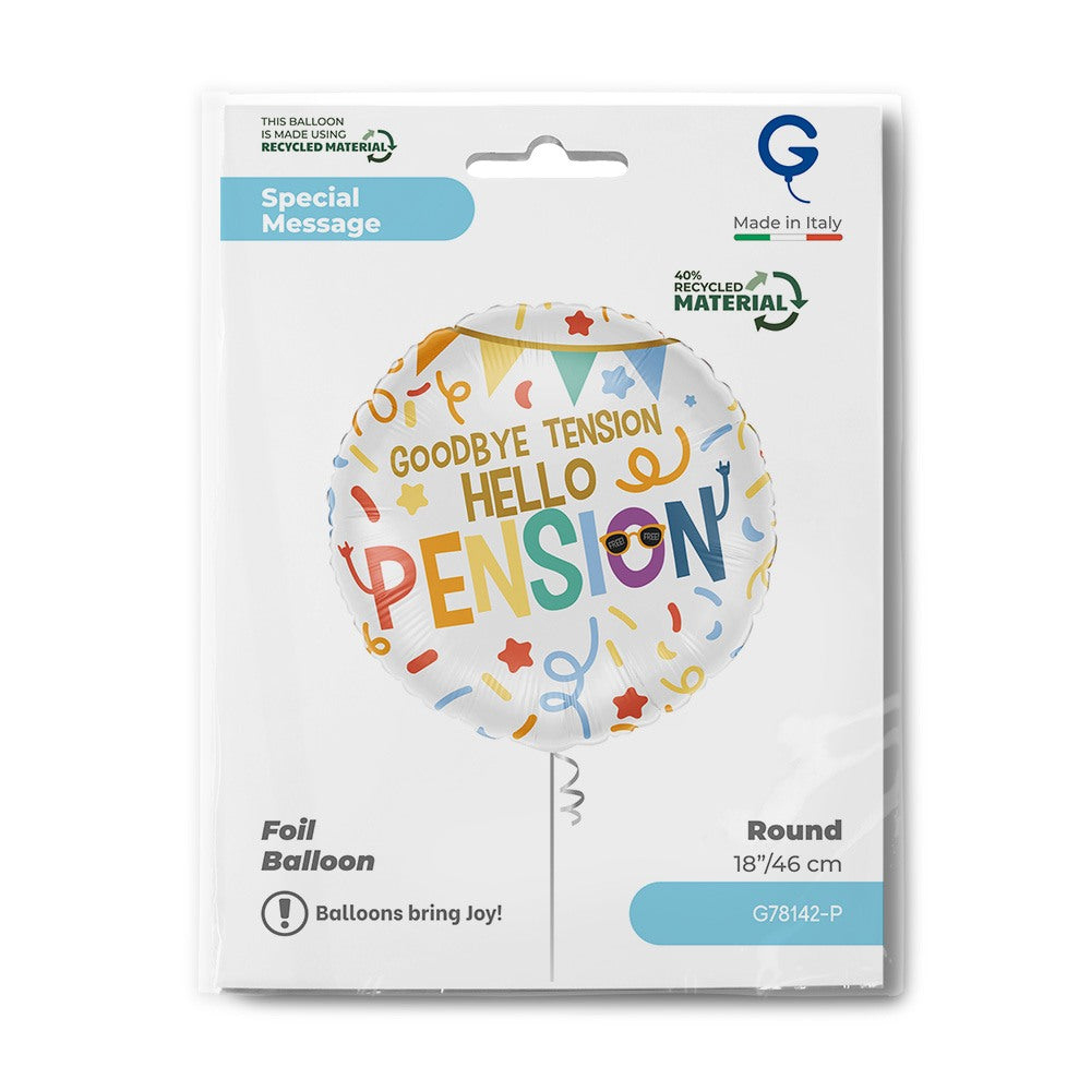 Grabo 18" Goodbye Tension Hello Pension packaging