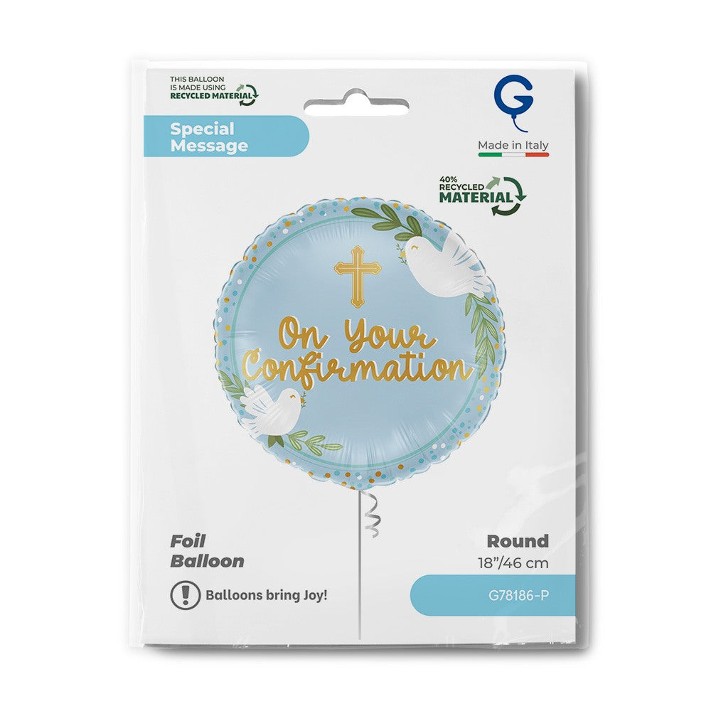Grabo 18" On Your Confirmation Blue packaging