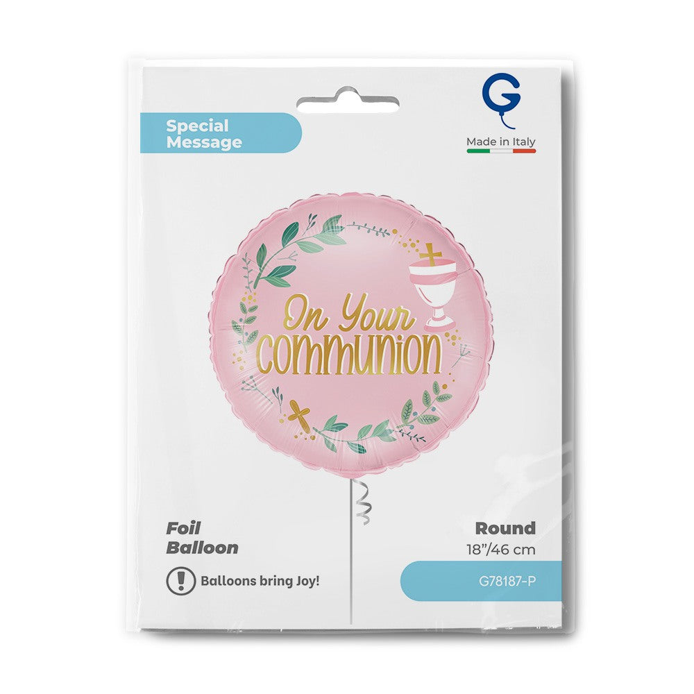 Grabo 18" On Your Communion Pink packaging