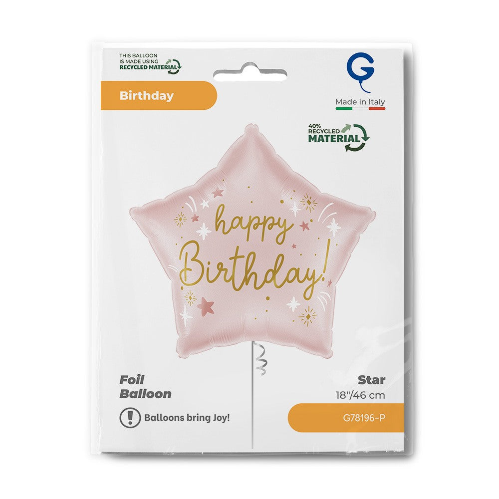 Grabo 18" Pink Birthday Star packaging