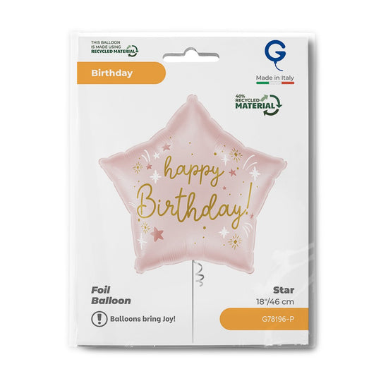 Grabo 18" Pink Birthday Star packaging