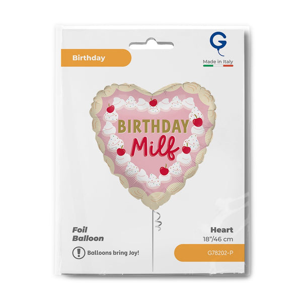 Grabo 18 inch Birthday Milf Heart Foil Balloon packaging