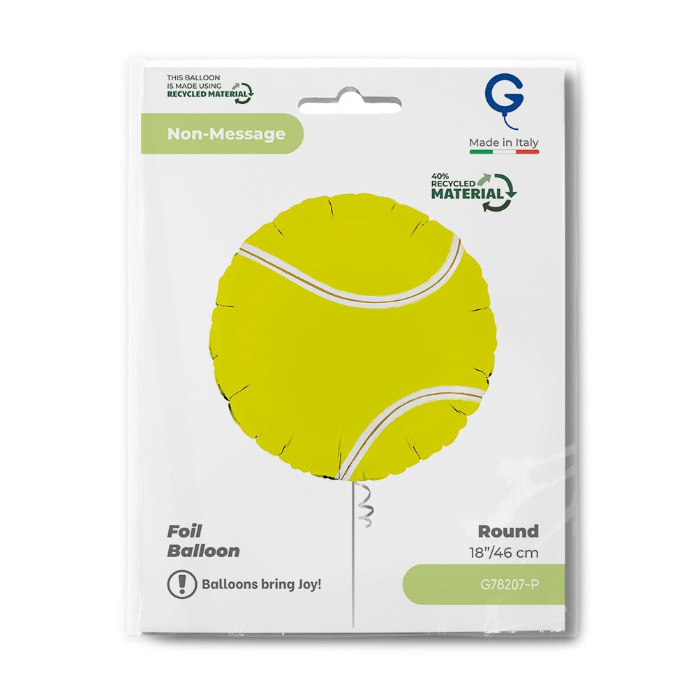 Grabo 18" Tennis Ball Foil Balloon packaging
