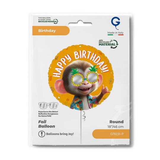 Grabo 18" Cool Monkey Birthday packaging