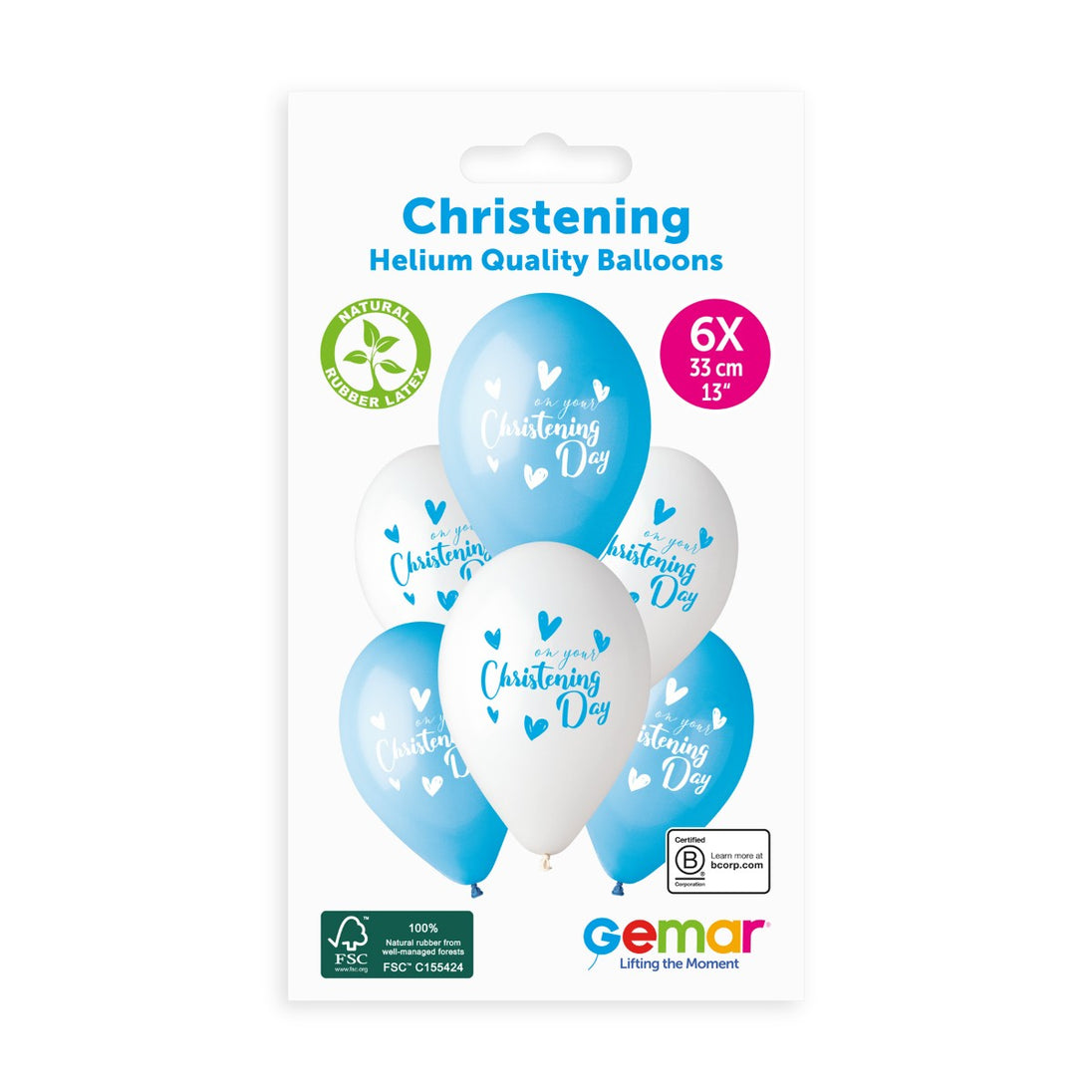 On Your Christening Day #926, 33cm/13", 6pcs, G120 — Italian store original 1200px — hang-pack