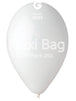 Gemar 13" White latex balloon, single inflated balloon