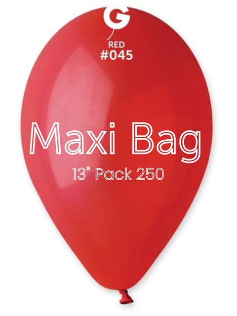 Gemar 13" Red latex balloon, single inflated balloon