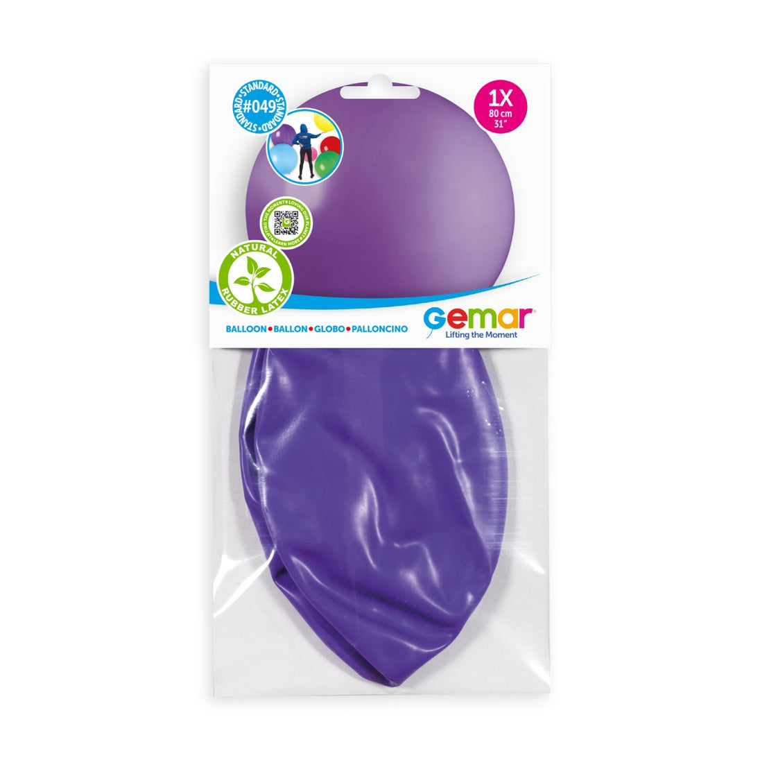 Gemar 31" Lavender #049 G30 1pc Round Balloon — Italian store pack original 1200px