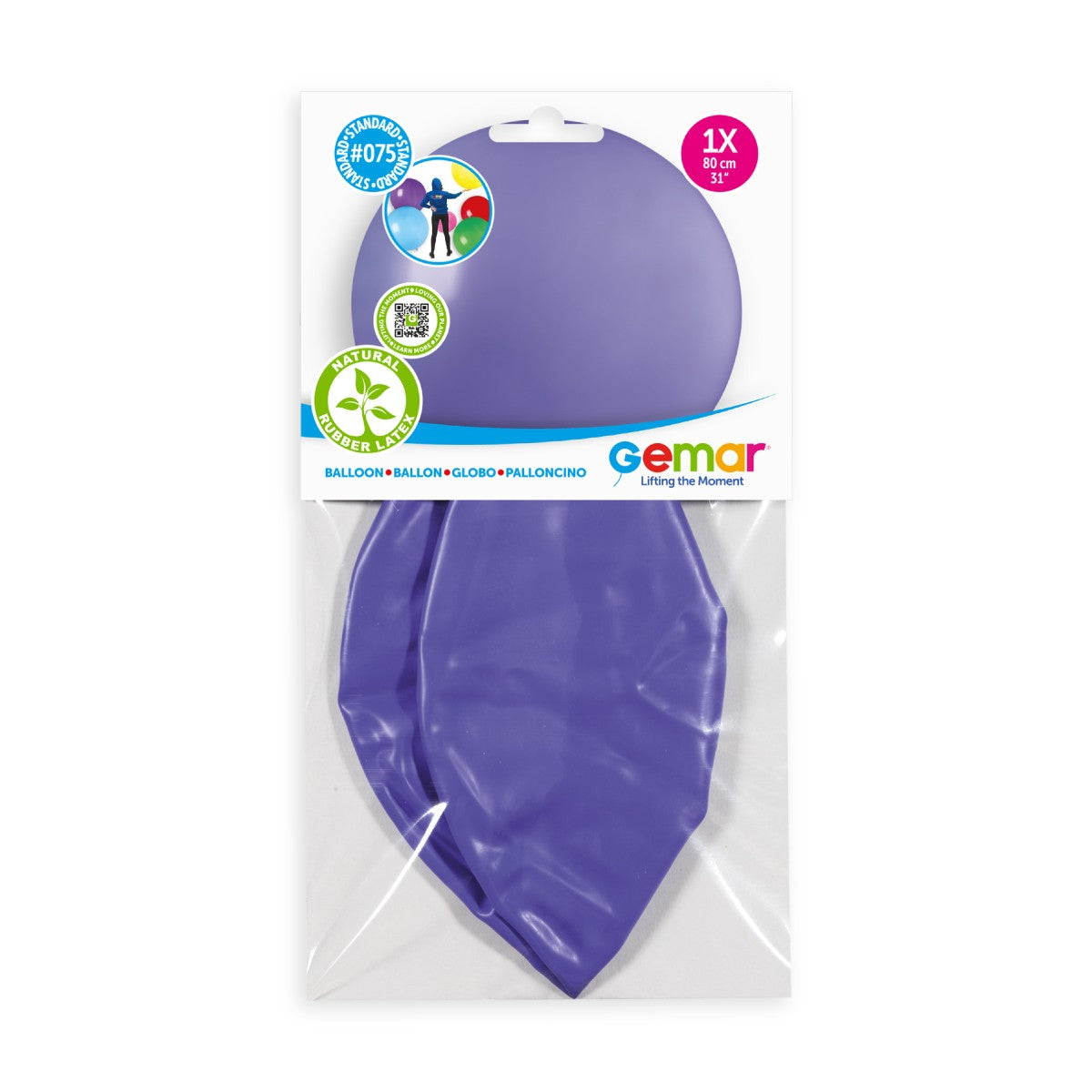 Gemar 31" Periwinkle #075 G30 1pc Round Balloon — Italian store pack original 1200px