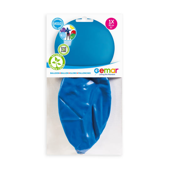 Gemar 31" Blue #010 G30 1pc Round Balloon — Italian store pack original 1200px