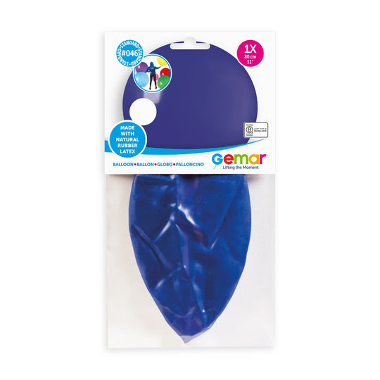 Gemar 31" Royal Blue latex balloon, 1pc retail pack
