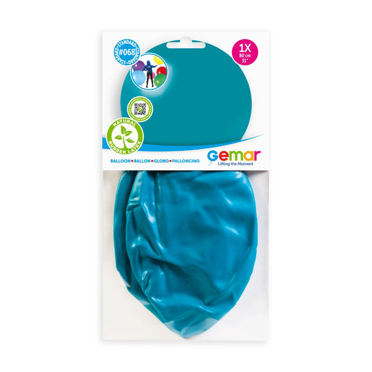 Gemar 31" Turquoise #068 G30 1pc Round Balloon — Italian store pack original 1200px