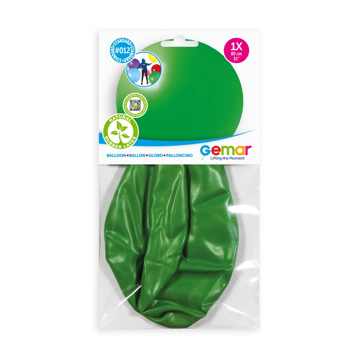 Gemar 31" Green #012 G30 1pc Round Balloon — Italian store pack original 1200px