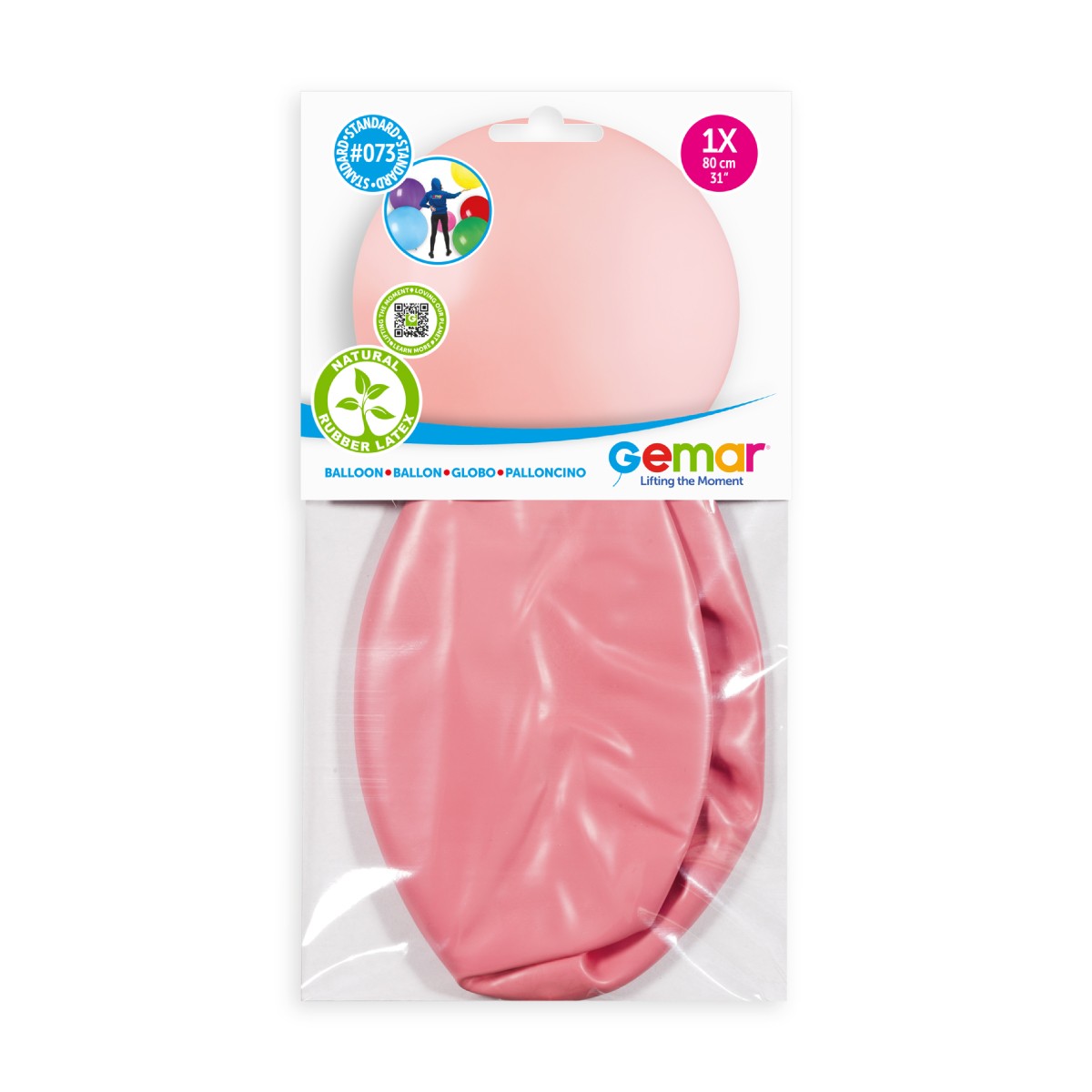 Gemar 31" Baby Pink #073 G30 1pc Round Balloon — Italian store pack original 1200px