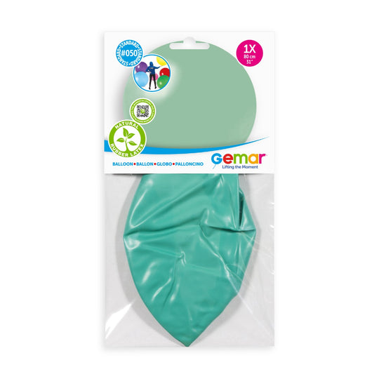 Gemar 31" Aquamarine #050 G30 1pc Round Balloon — Italian store pack original 1200px