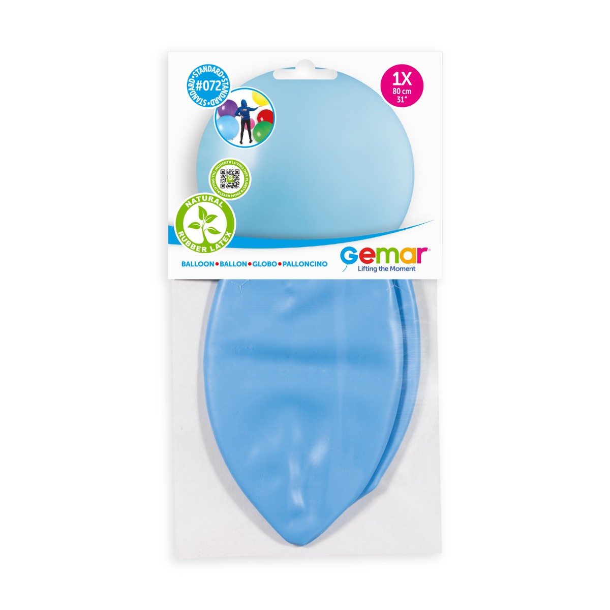 Gemar 31" Baby Blue #072 G30 1pc Round Balloon — Italian store pack original 1200px